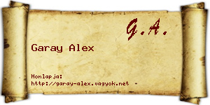 Garay Alex névjegykártya